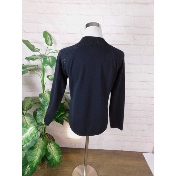 Cable Gauge S Black Keyhole Sparkle Sweater Top - Picture 5 of 10